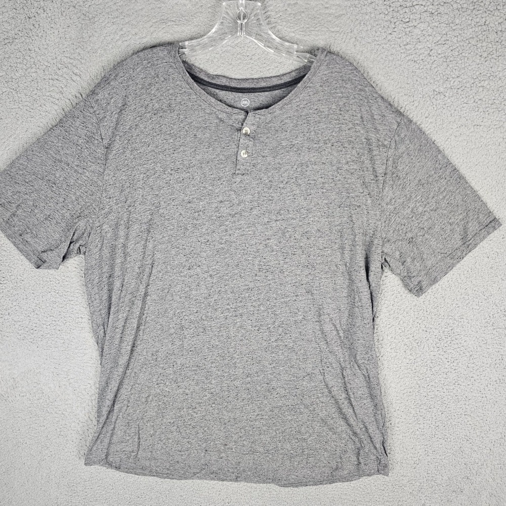 Free Fly Henley Shirt Mens 2XL Gray Bamboo Blend Short Sleeve FF-061621